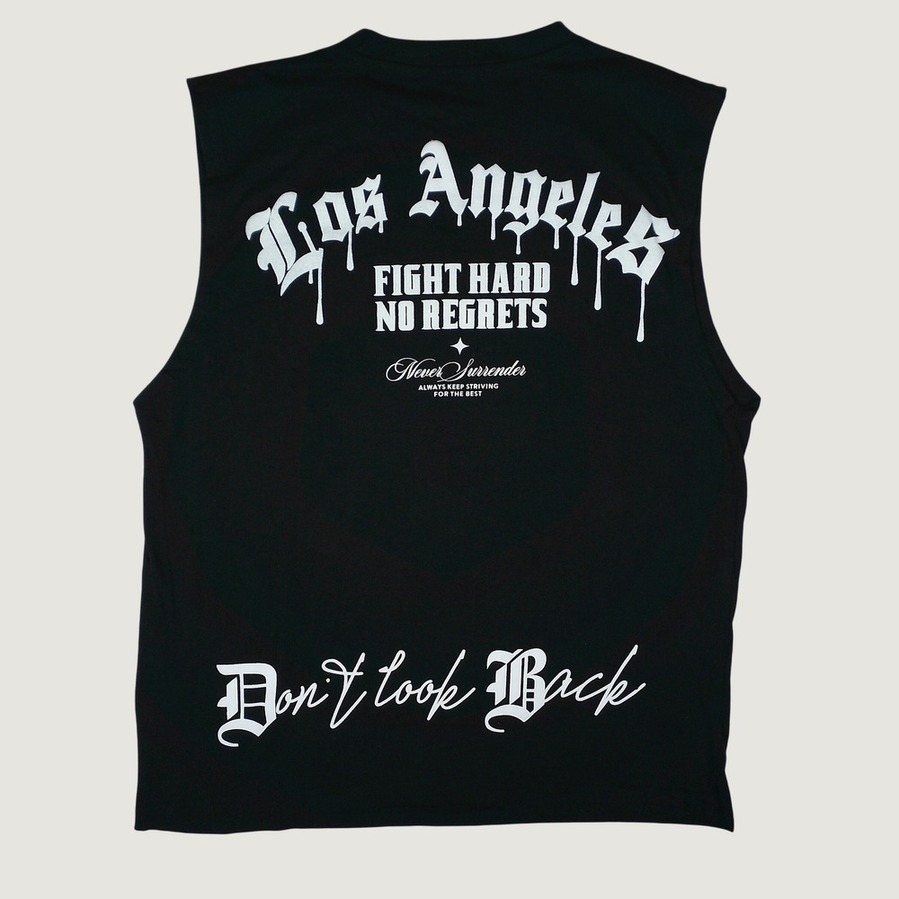 Seven Souls Muscle Tee Mens XL Black Excellent Los Angeles Graphic Tank Top